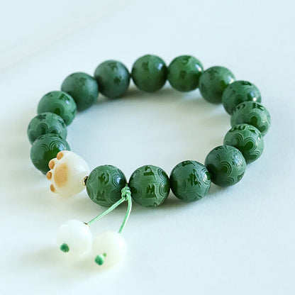Buddhist Blessing Bodhi Seed Om Mani Padme Hum Carved Harmony Bracelet