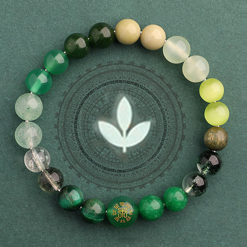 Buddhist Blessing Five Elements Various Agate Balance Luck Bracelet