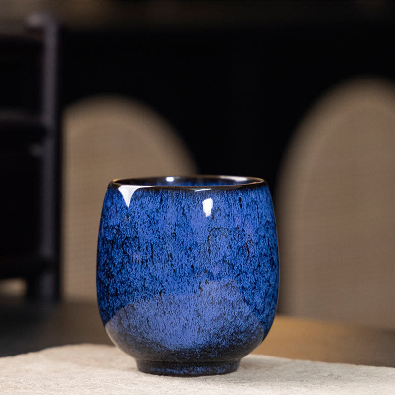 Buddhist Blessing Handmade Small Chinese Jianzhan Kiln Change Ceramic Teacup Kung Fu Tea Cup 150ml