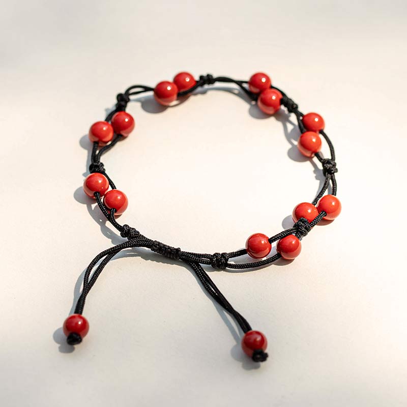 Buddhist Blessing Red Agate Moss Agate Cinnabar Calm Bracelet