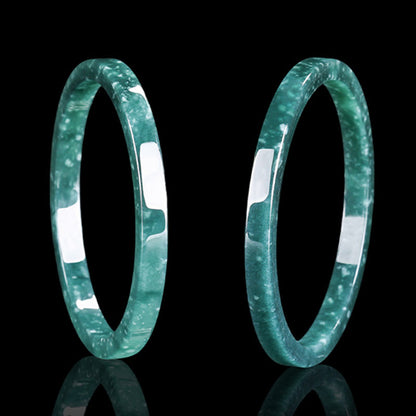 Buddhist Blessing Natural Jade Abundance Thin Bracelet Bangle