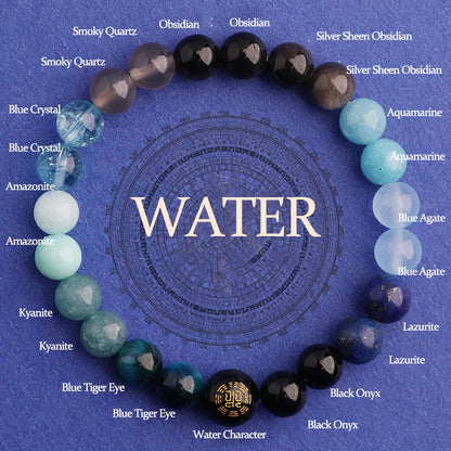 Buddhist Blessing Five Elements Various Agate Balance Luck Bracelet