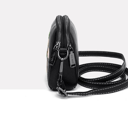 Buddhist Blessing Peony Pomegranate Flowers Su Embroidery Journey Shopping Purse Shoulder Bag Crossbody Bag