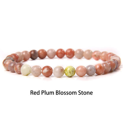 Buddhist Blessing 6mm Various Stone Crystal Black Glitter Stone Red Tiger Eye Beads Protection Bracelet