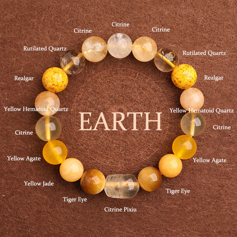 Buddhist Blessing Five Elements Various Agate Crystal Green Strawberry Quartz Moss Agate Green Phantom Luck Bracelet