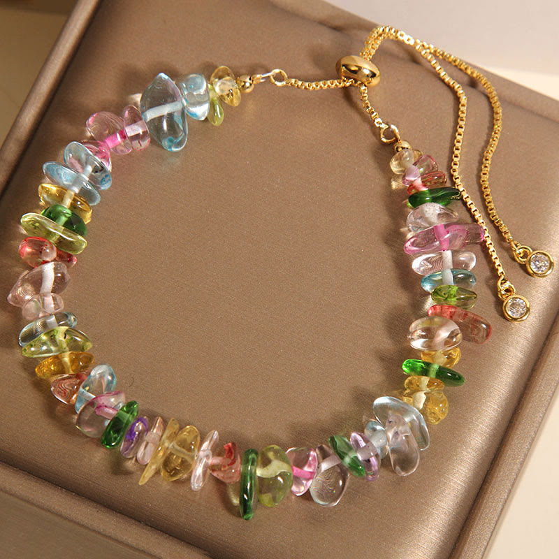 Buddhist Blessing Various Gravel Crystals White Crystal Blue Crystal Protection Bracelet