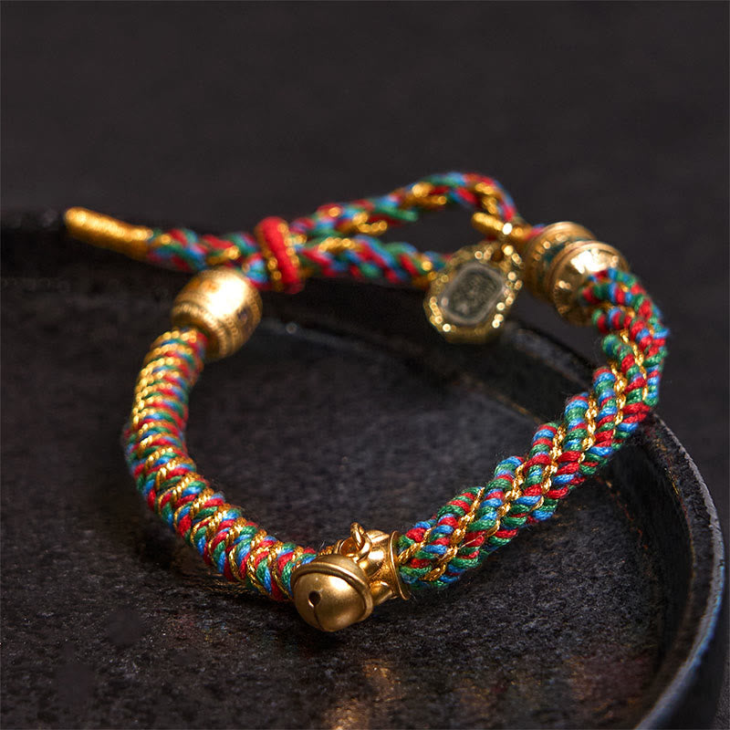 Buddhist Blessing Tibetan Om Mani Padme Hum Carved Zakiram Goddess of Wealth Charm Amulet Bracelet