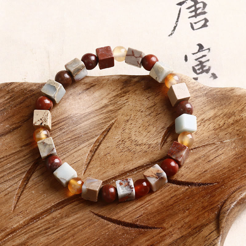 Buddhist Blessing Shoushan Stone Red Agate Prosperity Bracelet