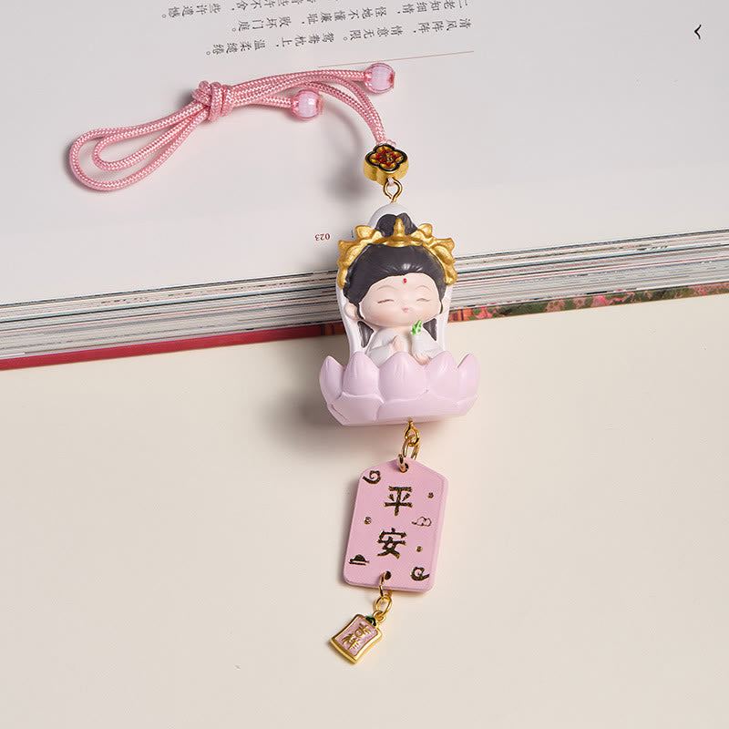 Buddhist Blessing Lotus Avalokitesvara Buddhist Blessing  Fu Character Wealth Car Hanging Decoration