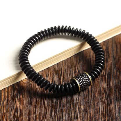 Buddhist Blessing Tibetan Coconut Shell Auspicious Clouds Positive Bracelet