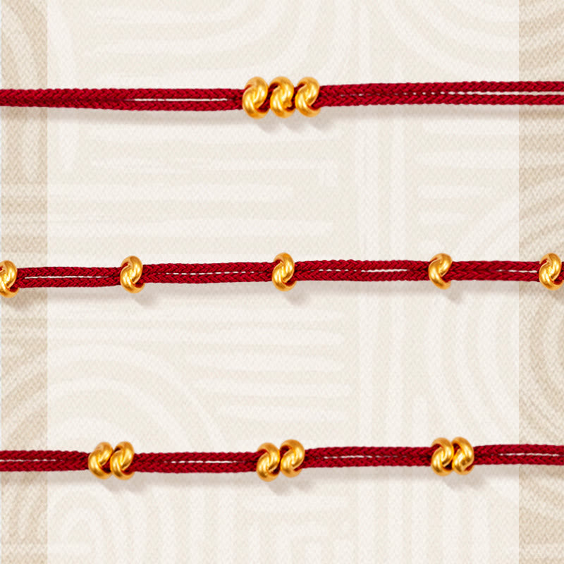 Buddhist Blessing 999 Gold Wish Knot Design Handmade Luck Braided Rope Bracelet