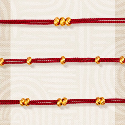 Buddhist Blessing 999 Gold Wish Knot Design Handmade Luck Braided Rope Bracelet