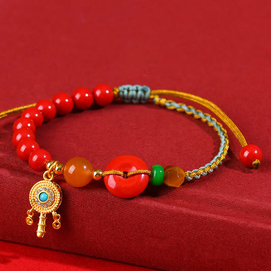 Buddhist Blessing Cinnabar String Peace Buckle Blessing Bracelet