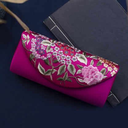 Buddhist Blessing Hydrangea Su Embroidery Wedding Shopping Wallet Purse Handbag Crossbody Bag