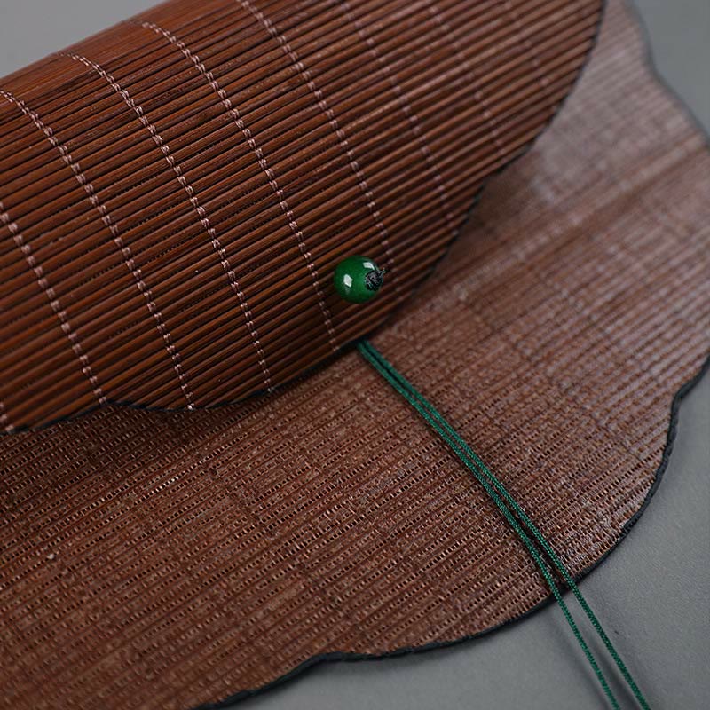 Buddhist Blessing Chinese Style Handmade Bamboo Long Handle Portable Curlable Fan