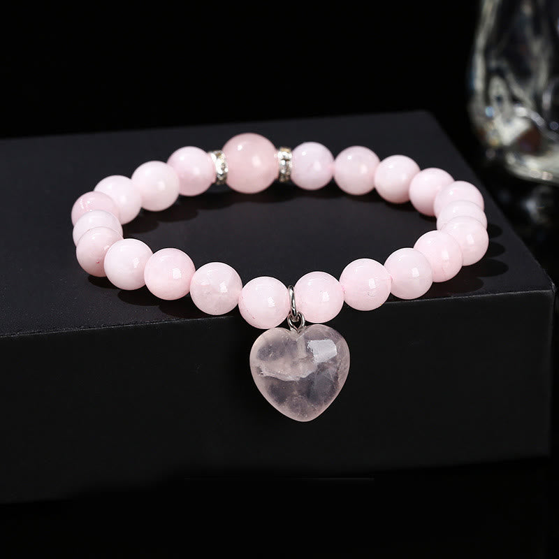Buddhist Blessing Various Crystal Green Aventurine Love Heart Balance Bracelet