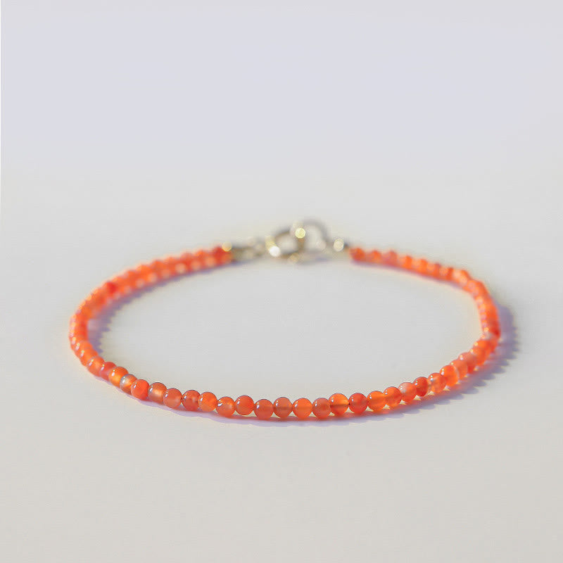 Buddhist Blessing Natural Cherry Persimmon Red Agate Ultra-thin Beads Confidence Bracelet
