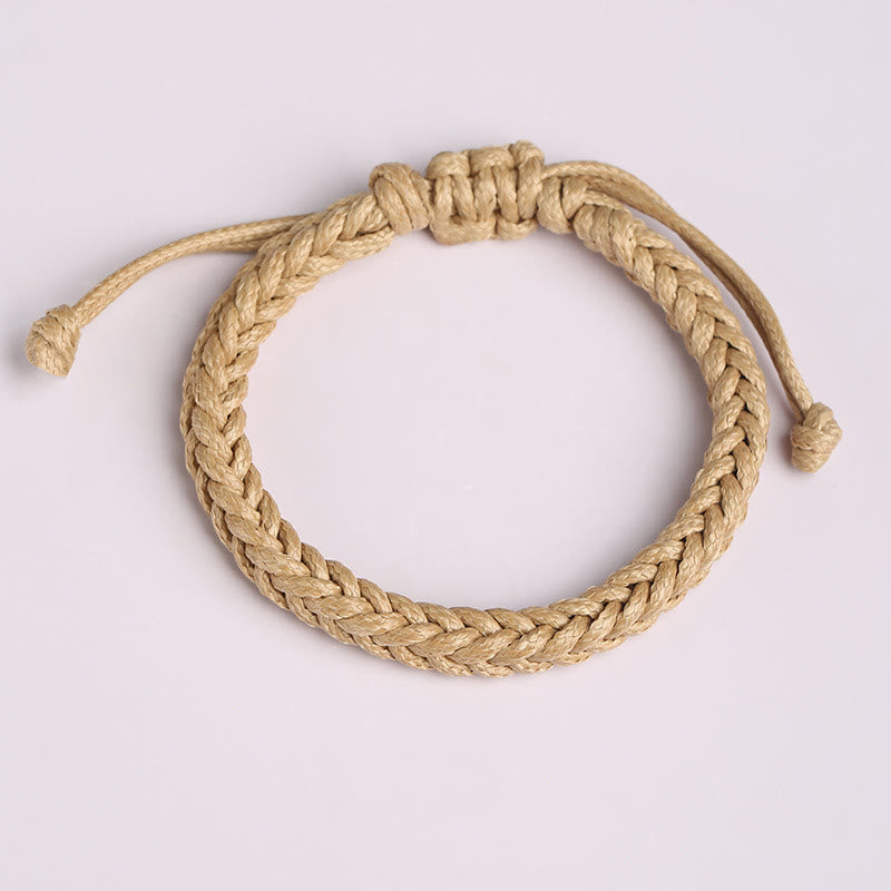Buddhist Blessing Handmade Eight Thread Peace Knot Wax Cord Rope Braided Bracelet