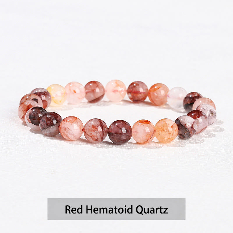 Buddhist Blessing Various Crystal Stone Amethyst Green Aventurine Rose Quartz Healing Bracelet