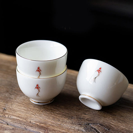 Buddhist Blessing Koi Fish Teacup Kung Fu Tea Cup