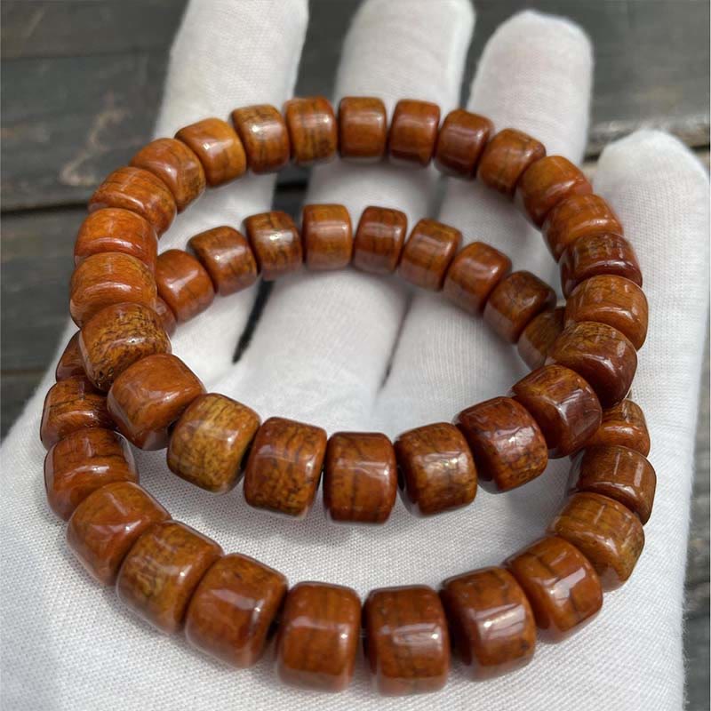 Buddhist Blessing Tibetan Bone Beads Three-Eyed Dzi Bead Sheep Horn Red Agate Strength Bracelet