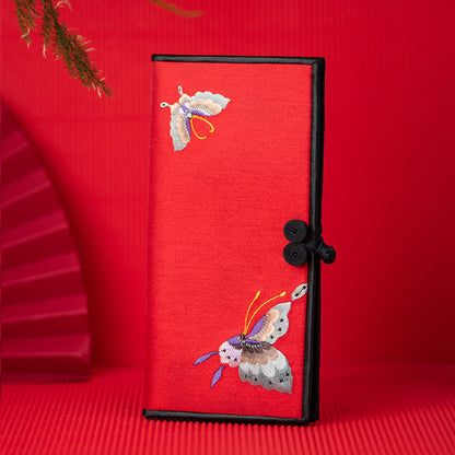 Buddhist Blessing Butterfly Orchid Su Embroidery Journey Shopping Purse Handbag