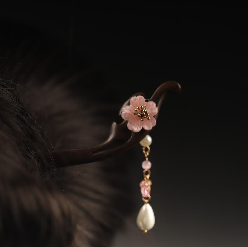 Buddhist Blessing Ebony Flower Butterfly Blessing Hairpin