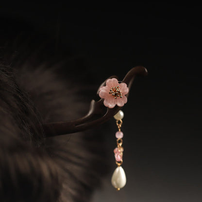 Buddhist Blessing Ebony Flower Butterfly Blessing Hairpin