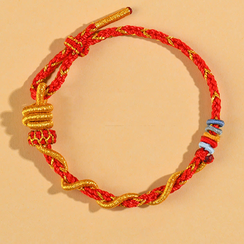 Buddhist Blessing Colorful String Snake Dragon Year of the Snake Luck Bracelet