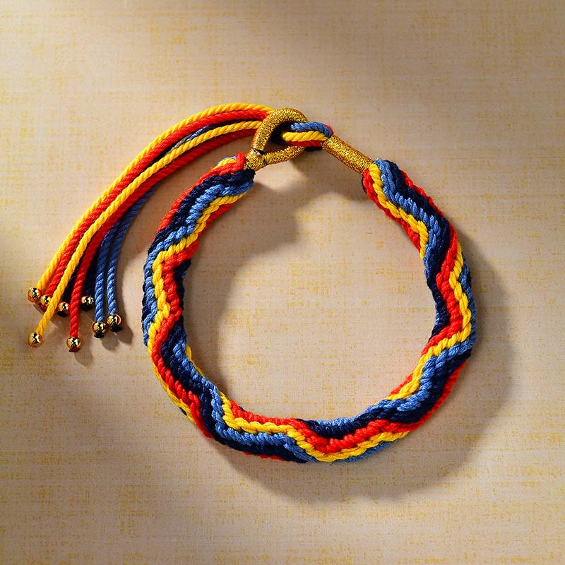 Buddhist Blessing Tibetan Hand-woven Colored Rope Luck Bracelet