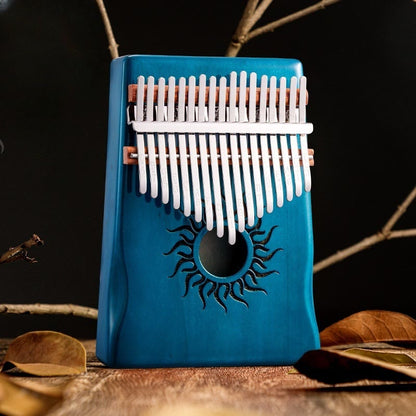 Buddhist Blessing Kalimba 17/21 Keys Thumb Piano Sun Pattern Maple Wood Beginners Portable Finger Piano