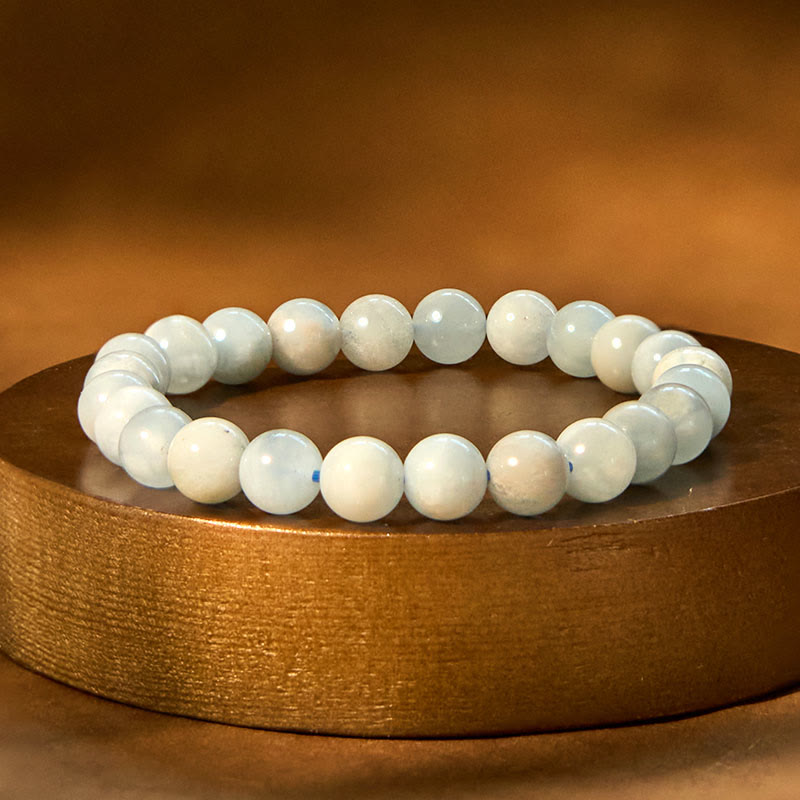 Buddhist Blessing Natural Aquamarine Healing Bead Bracelet