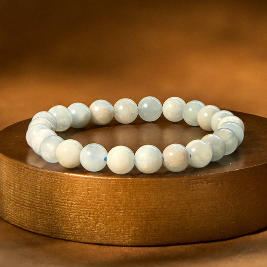 Buddhist Blessing Natural Aquamarine Healing Bead Bracelet