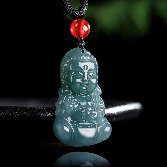 Buddhist Blessing Jade Baobao Buddhist Blessing  Prosperity Necklace Pendant