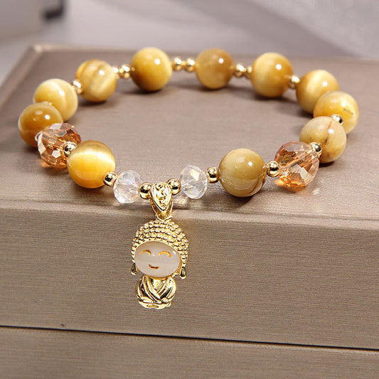 Buddhist Blessing Yellow Tiger Eye Meditation Buddhist Blessing Protection Bracelet