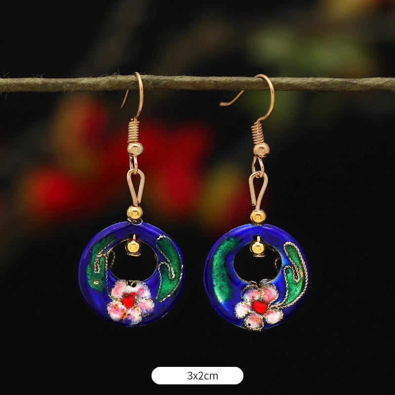 Buddhist Blessing Lotus Butterfly Flower Alloy Copper Enlightenment Drop Earrings