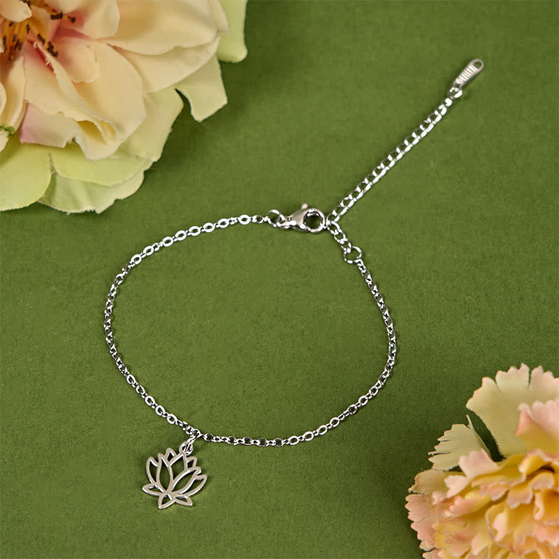 Buddhist Blessing Lotus Pattern Titanium Steel Enlightenment Bracelet