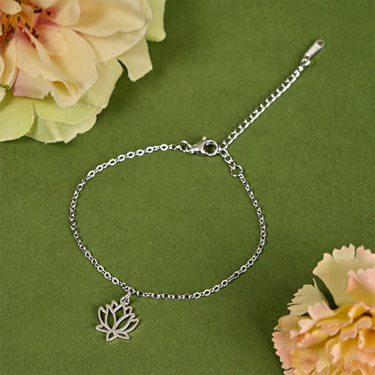 Buddhist Blessing Lotus Pattern Titanium Steel Enlightenment Bracelet