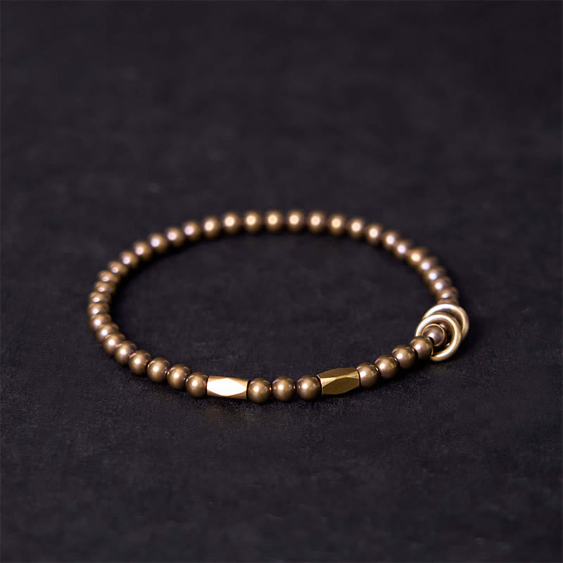 Buddhist Blessing Wealth Self Care Copper Brass Beads Design Couple Bracelet