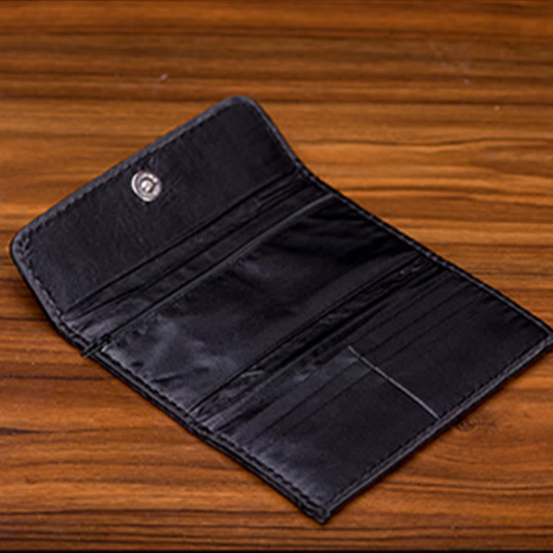 Buddhist Blessing Peony Flower Su Embroidery Journey Shopping Long Purse Handbag