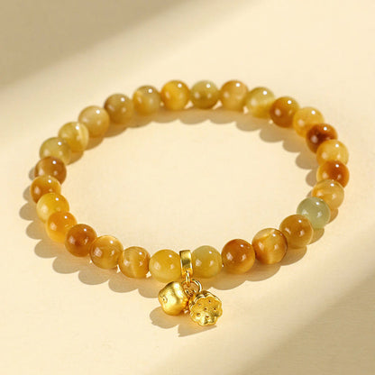 Buddhist Blessing Tiger Eye Fu Character Bamboo Koi Fish Lotus Om Mani Padme Hum Protection Bracelet
