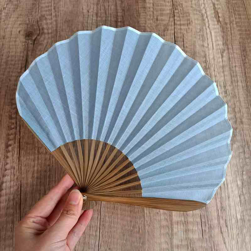Buddhist Blessing Retro Solid Color Shell Shape Handheld Bamboo Folding Fan
