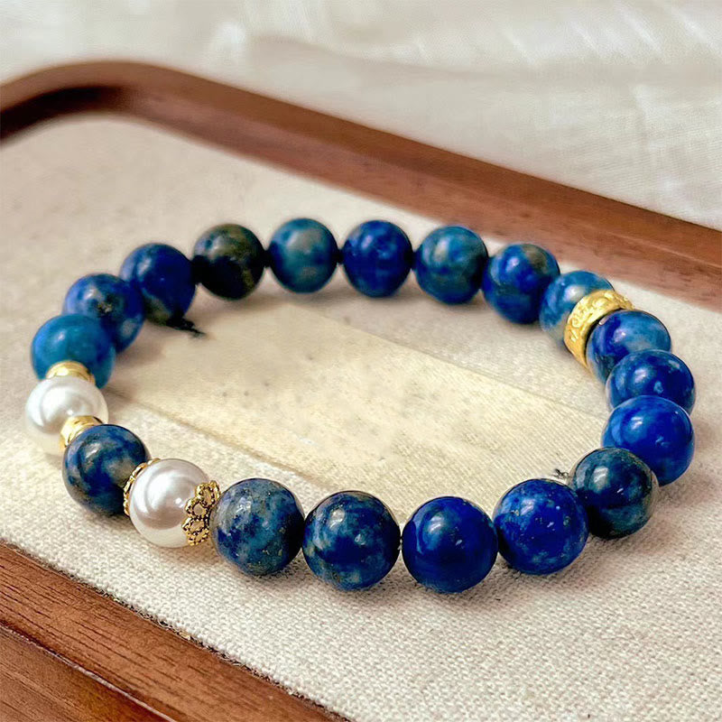 Buddhist Blessing Lazurite Beads Serenity Balance Bracelet