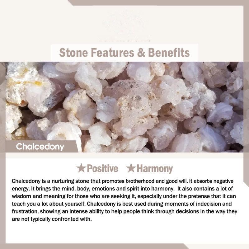 Buddhist Blessing Chalcedony 925 Sterling Silver Peace Buckle Flowers Necklace Pendant