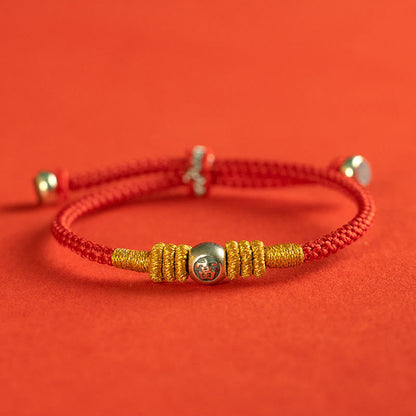 Buddhist Blessing Red String Chinese Characters Protection Bracelet