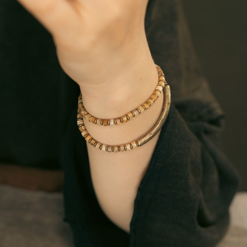 Buddhist Blessing Sodalite Picture Jasper Green Point Stone Harmony Wisdom Bracelet