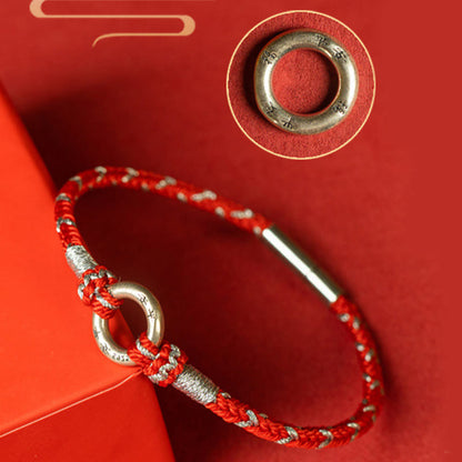 Buddhist Blessing Red String 925 Sterling Silver Safe Luck Bracelet