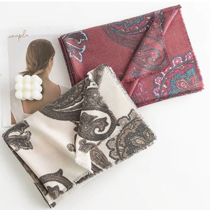 Buddhist Blessing Tibetan Paisley Prints Shawl Fall Winter Soft Warm Scarf Wrap