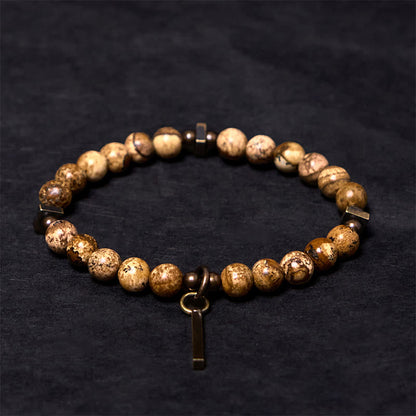 Buddhist Blessing Distressed Design Copper Luck Bracelet