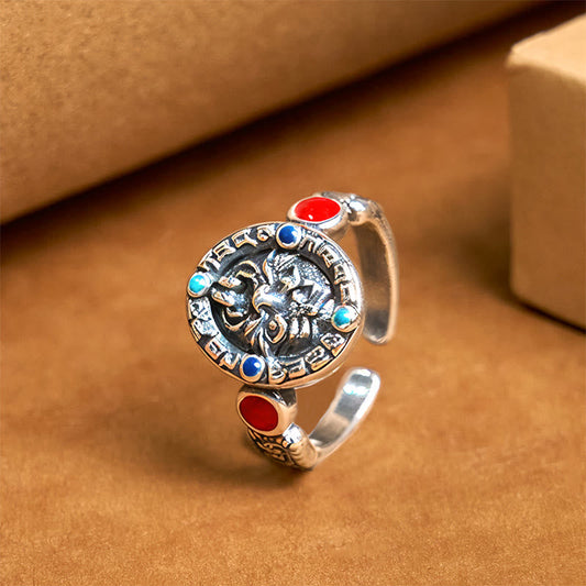 Buddhist Blessing Zakiram Copper Adjustable Wealth Open Ring